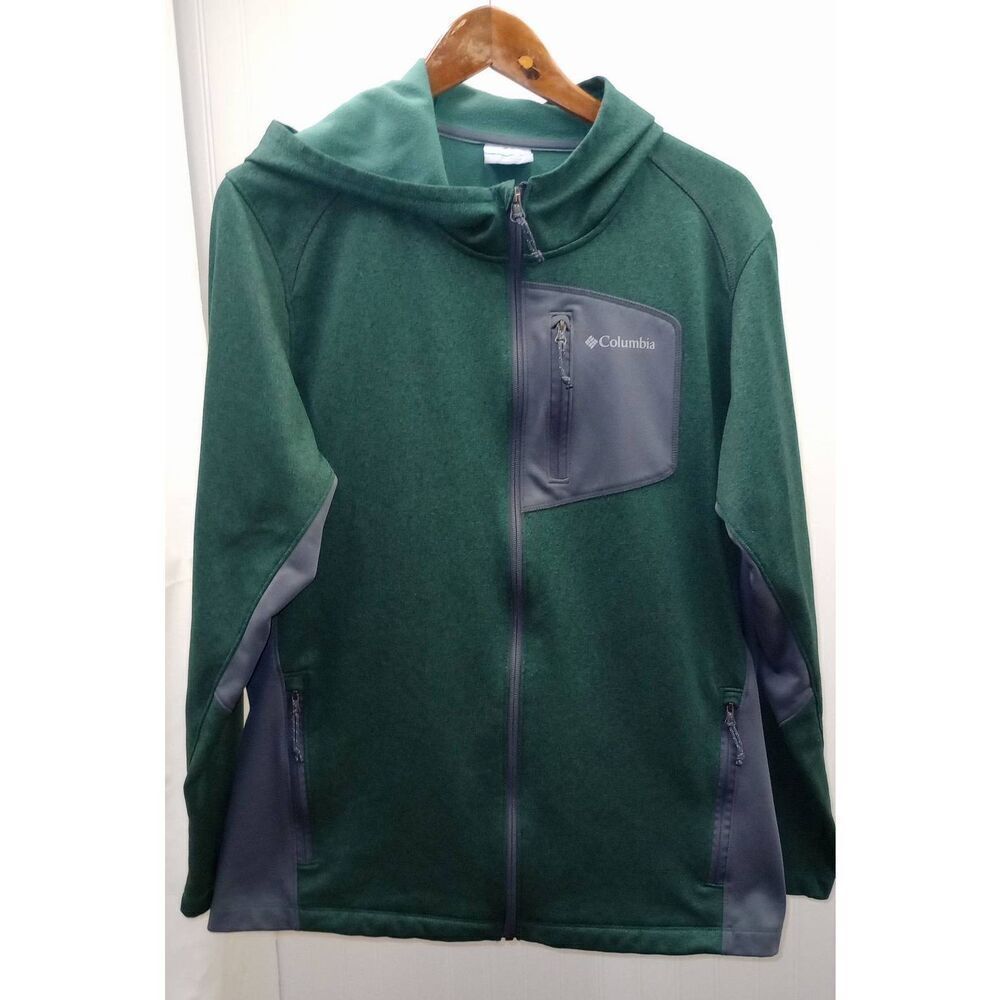 Columbia green jersey jacket, men's. Size medium